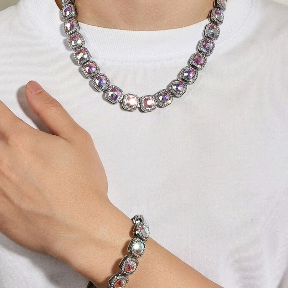 FLUORESCENT UNISEX RHINESTONE SET